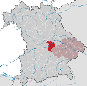 Li position de Subdistrict Kelheim in Bavaria