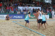 Deutsch: Beachhandball Europameisterschaften 2019 (Beach handball Euro); Tag 6: 7. Juli 2019 – Männerfinale, Dänemark-Norwegen 2:0 (25:18, 19:16) English: Beach handball Euro; Day 6: 7 July 2019 – Men's Final – Denmark-Norway 2:0 (25:18, 19:16)