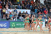 Deutsch: Beachhandball Europameisterschaften 2019 (Beach handball Euro); Tag 6: 7. Juli 2019 – Frauenfinale, Dänemark-Ungarn 2:0 (18:12, 23:22) English: Beach handball Euro; Day 6: 7 July 2019 – Women's Final – Denmark-Hungary 2:0 (18:12, 23:22)