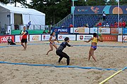 Deutsch: Beachhandball Europameisterschaften 2019 (Beach handball Euro); Tag 3: 4. Juli 2019 – Frauen, Hauptrunde Gruppe II, Deutschland-Spanien 1:2 (18:24, 24:14, 8:9) English: Beach handball Euro; Day 3: 4 July 2019 – Women Main Round Group II – Germany-Spain 1:2 (18:24, 24:14, 8:9)