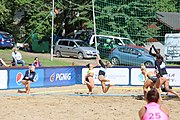 Deutsch: Beachhandball Europameisterschaften 2019 (Beach handball Euro); Tag 1: 2. Juli 2019 – Frauen, Vorrunde Gruppe C, Italien-Griechenland 0:2 (16:28, 10:13) English: Beach handball Euro; Day 1: 2 July 2019 – Women Preliminary Round Group C – Italy-Greece 0:2 (16:28, 10:13)