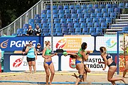 Deutsch: Beachhandball Europameisterschaften 2019 (Beach handball Euro); Tag 2: 3. Juli 2019 – Frauen, Vorrunde Gruppe D, Ukraine-Deutschland 2:0 (23:22, 32:24) English: Beach handball Euro; Day 2: 3 July 2019 – Women Preliminary Round Group D – Ukraine-Germany 2:0 (23:22, 32:24)