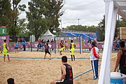 Deutsch: Beachhandball bei den Olympischen Jugendspielen 2018; Tag 5, 10. November 2018; Jungs, Platzierungsrunde - Venezuela-Paraguay 2:0 English: Beach handball at the 2018 Summer Youth Olympics at 11 October 2018 – Boys Consolation Round – Venezuela-Paraguay 2:0