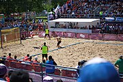 Deutsch: Beachhandball bei den Olympischen Jugendspielen 2018; Tag 4, 10. Oktober 2018; Jungs, Vorrunde, Gruppe B - Italien-Argentinien 1:2 English: Beach handball at the 2018 Summer Youth Olympics at 10 October 2018 – Boys Preliminary Round Group B‎ – Italy-Argentina 1:2