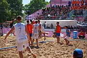 Deutsch: Beachhandball bei den Olympischen Jugendspielen 2018 in Buenos Aires; Tag 7, 13. Oktober 2018; Jungen, Halbfinale – Spanien-Kroatien 2:1 English: Beach handball at the 2018 Summer Youth Olympics in Buenos Aires at 13 October 2018 – Boys Semifinal – Spain-Croatia 2:1 Español: Handball de playa en los Juegos Olimpicos de la Juventud Buenos Aires 2018 en 13 de octubre de 2018 – Semifinales de chicos - España-Croacia 2:1