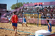 Deutsch: Beachhandball bei den Olympischen Jugendspielen 2018 in Buenos Aires; Tag 7, 13. Oktober 2018; Jungen, Halbfinale – Spanien-Kroatien 2:1 English: Beach handball at the 2018 Summer Youth Olympics in Buenos Aires at 13 October 2018 – Boys Semifinal – Spain-Croatia 2:1 Español: Handball de playa en los Juegos Olimpicos de la Juventud Buenos Aires 2018 en 13 de octubre de 2018 – Semifinales de chicos - España-Croacia 2:1