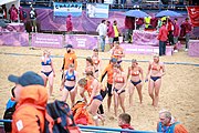 Deutsch: Beachhandball bei den Olympischen Jugendspielen 2018; Tag 5, 10. November 2018; Mädchen, Hauptrunde - Kroatien-Niederlande 1:2 English: Beach handball at the 2018 Summer Youth Olympics at 11 October 2018 – Girls Main Round – Croatia-Netherlands 1:2