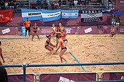 Deutsch: Beachhandball bei den Olympischen Jugendspielen 2018; Tag 5, 10. November 2018; Mädchen, Hauptrunde - Chinese Taipei (Taiwan)-Niederlande 1:2 English: Beach handball at the 2018 Summer Youth Olympics at 11 October 2018 – Girls Main Round – Chinese Taipei (Taiwan)-Netherlands 1:2