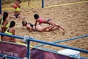 Deutsch: Beachhandball bei den Olympischen Jugendspielen 2018; Tag 6, 12. Oktober 2018; Mädchen, Hauptrundenspiel – Chinesisch Taipei (Taiwan)-Paraguay 0:2 English: Beach handball at the 2018 Summer Youth Olympics at 12 October 2018 – Girls Main Round – Chinese Taipei (Taiwan)-Paraguay 0:2