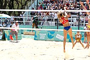 Deutsch: Beachvolleyball bei den Olympischen Jugendspielen 2018; Tag 9, 15. Oktober 2018; Mädchen, Viertelfinale: Puerto Rico-Russland 0–2 (12–21/10–21) English: Beach volleyball at the 2018 Summer Youth Olympics at 15 October 2018 – Girls Quarterfinals: Puerto Rico-Russia 0–2 (12–21/10–21)