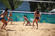 Deutsch: Beachvolleyball bei den Olympischen Jugendspielen 2018; Tag 8, 14. Oktober 2018; Mädchen, Achtelfinale – Mexiko-China 0:2 (15–21/16–21) English: Beach volleyball at the 2018 Summer Youth Olympics at 14 October 2018 – Girls Round of 16 – Mexico-China 0:2 (15–21/16–21)