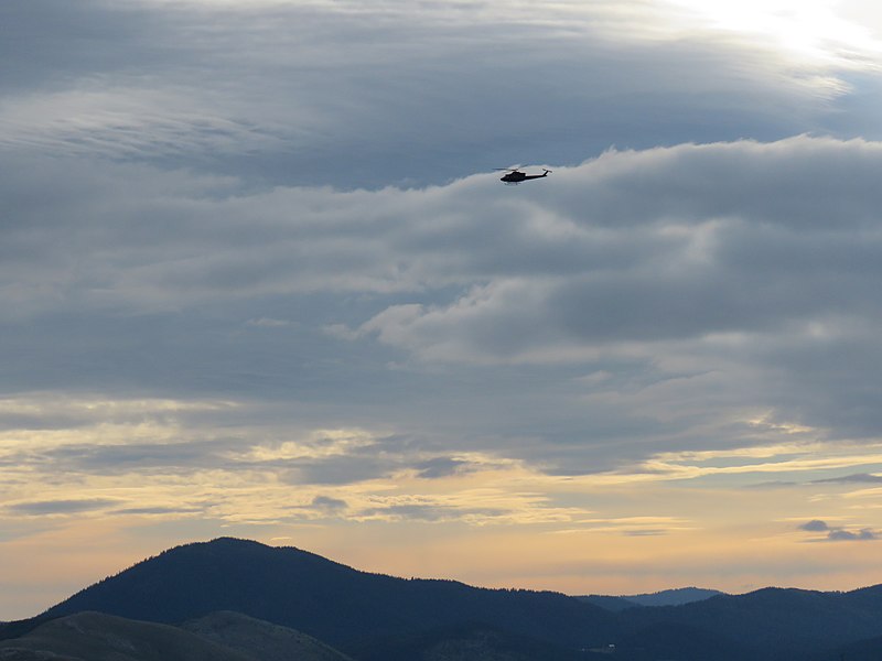 File:Bell 412 of the Montenegrin Air Force in flight near Žabljak, September 2022 02.jpg