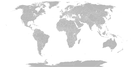 Blank Map World Secondary Political Divisions