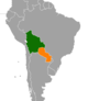 Location map for Bolivia and Paraguay.