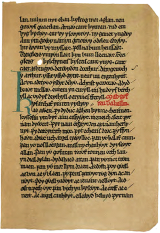 <span class="mw-page-title-main">Book of Taliesin</span> Medieval Welsh manuscript