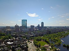 Boston is considered the cultural and historical capital of New England. Boston skyline aerial 2.jpg