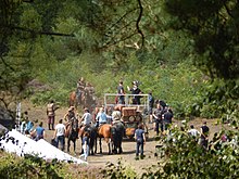 Filming at Bourne Wood in Surrey during August 2019 Bourne Wood filming The Old Guard 176.jpg