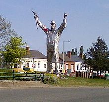 The Brownhills Miner statue by sculptor John McKenna ARBS