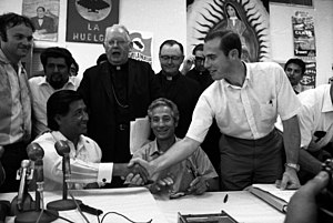 César Chávez with John Giumarra and others ending CA Grape Strike.jpg