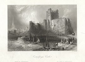 A drawing of Carrickfergus Castle circa 1840. CARRICKFERGUS CASTLE 113.jpg