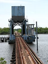 Seminole Gulf's drawbridge over the Caloosahatchee River just east of Fort Myers at milepost AX 960. CaloosahatcheeRiver.JPG