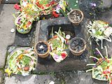 The offerings that they left at the top of the temple