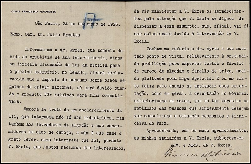 File:Carta de Francisco Matarazzo para Dr. Julio Prestes, Arquivo Público do Estado de São Paulo.jpg