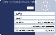 Sample French EHIC Carte Europeenne d'Assurance Maladie France.svg