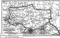 Perbatasan sementara Ukraina pada tahun 1919.