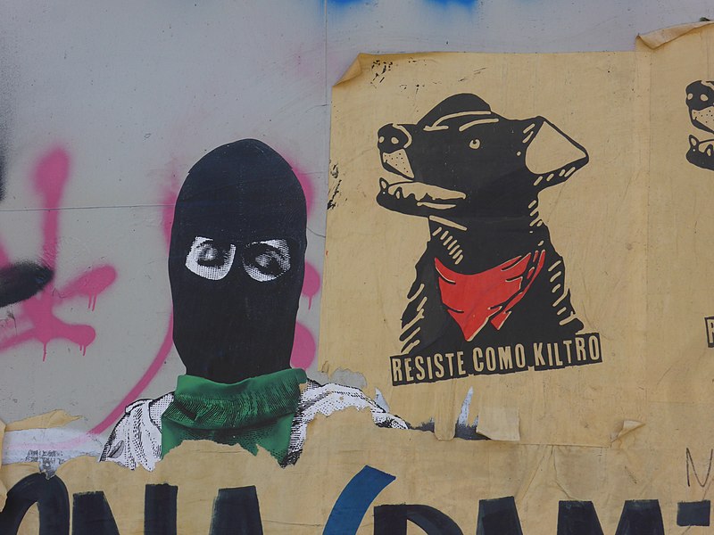 File:Cartel del perro quiltro (mestizo) símbolo de protestas sociales en Chile.jpg