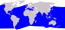 Cetacea range map Cuvier's Beaked Whale.PNG