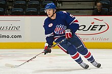 Ruhwedel with the Rochester Americans in 2013. Chad Ruhwedel.jpg