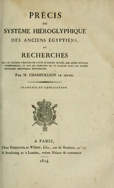 File:Champollion - Précis du système hiéroglyphique des anciens Égyptiens, planches, 1824.djvu