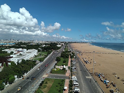 Marina Beach - bird's-eye view