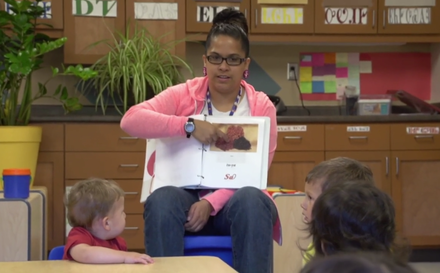 The Cherokee language taught to preschool students at New Kituwah Academy