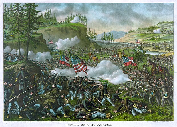 Bitwa nad Chickamaugą (1863) na litografii z XIX wieku