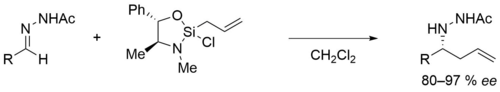 Chiral allylsilane rxn