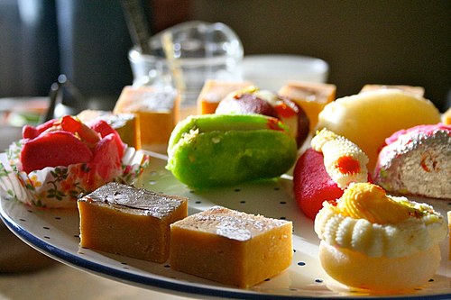 Some Indian confectionery desserts from hundreds of varieties. In certain parts of India, these are called mithai or sweets. Sugar and desserts have a long history in India: by about 500 BC, people in India had developed the technology to produce sugar crystals. In the local language, these crystals were called khanda (खण्ड), which is the source of the word candy.[7]