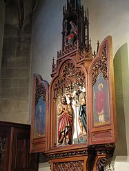 Gothic revival altar of the Baptism of Jesus