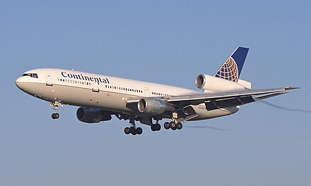 A Continental Douglas DC-10. The type was retired in 2001.