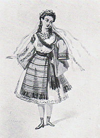 Ontwerp voor vrouwelijk csárdás-danser (1870)