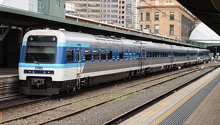 A NSW TrainLink Xplorer awaiting departure at Central Station in Sydney