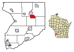 Crawford County Wisconsin Incorporated and Unincorporated areas Bell Center Highlighted.svg