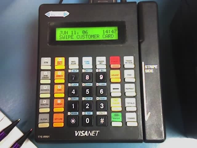 A typical fixed install card terminal from 2006