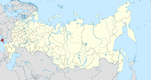 محل وقوع the Republic of Crimea (red) Russia (light yellow)