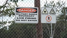 Danger sign, Greenbank Military Range, 2014 Danger sign, Greenbank Military Range, 2014.JPG
