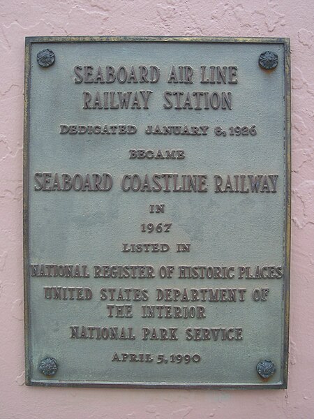 File:Deerfield Beach FL Old RR Station plaque02 vertical clip.jpg
