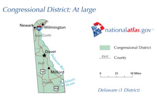 Delawares at-large congressional district At-large U.S. House district for Delaware