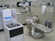 A dental chair at the University of Michigan School of Dentistry Dental Chair UMSOD.jpg