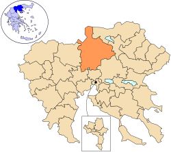 Дем Кукуш на картата на област Централна Македония